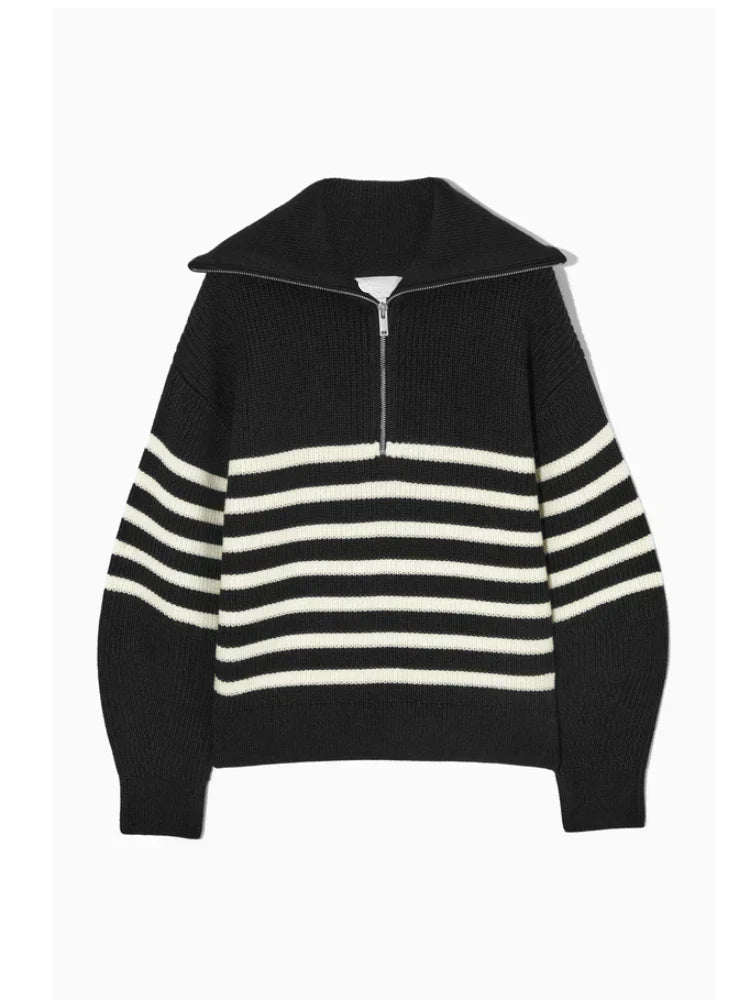 Pull en Tricot pour Femmes avec Fermeture Éclair