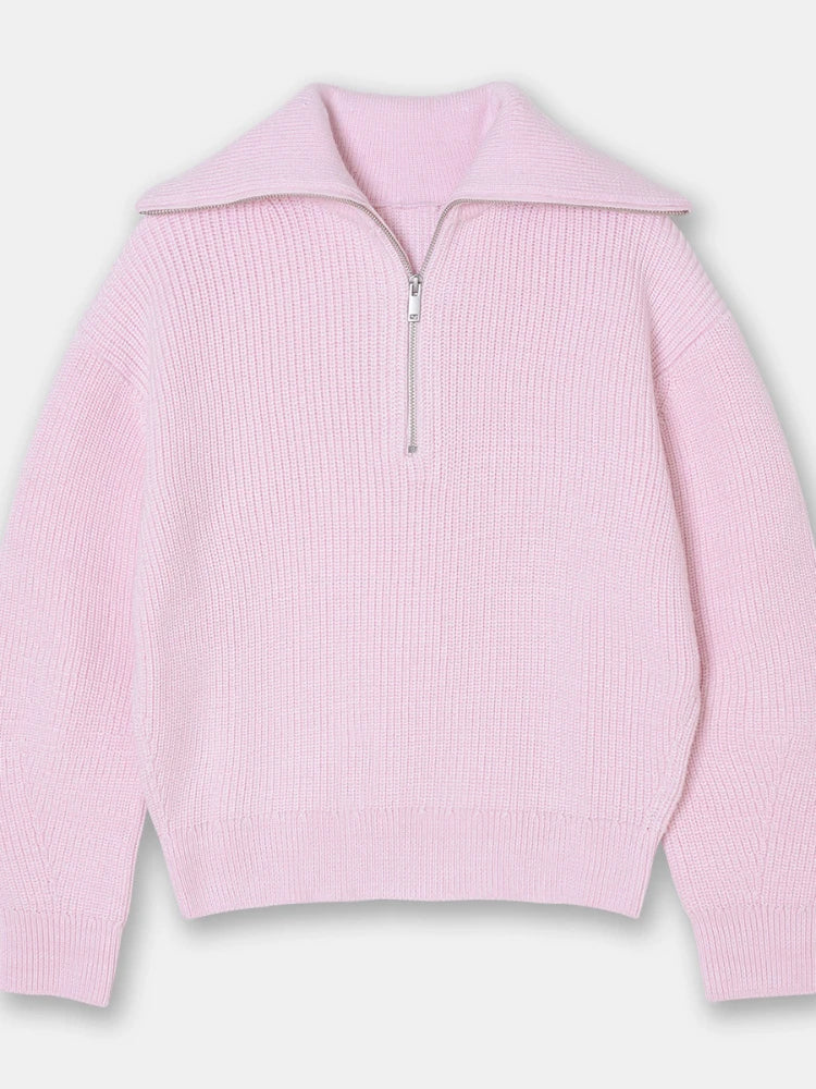 Pull en Tricot pour Femmes avec Fermeture Éclair