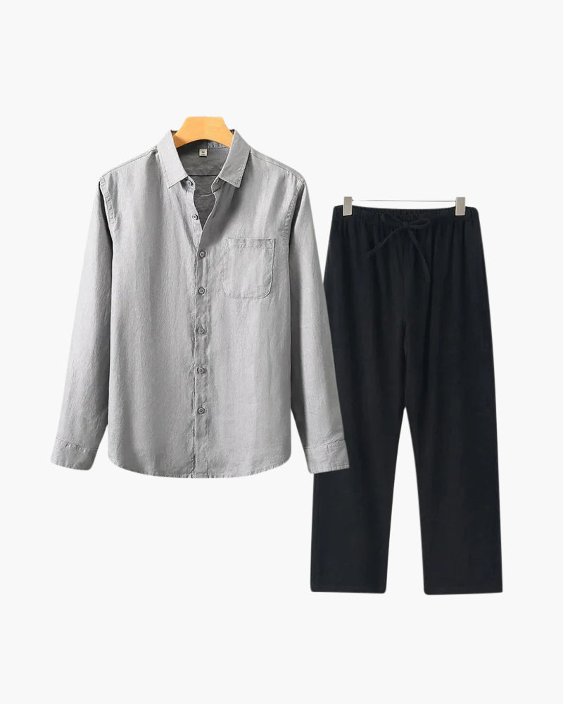 LinoFino Veste en Lin  (Manches Longues)