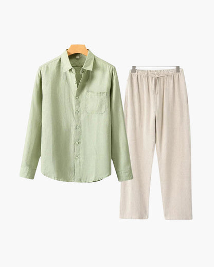 LinoFino Veste en Lin  (Manches Longues)