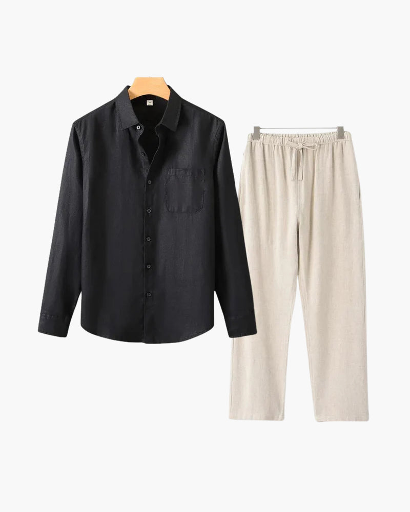 LinoFino Veste en Lin  (Manches Longues)