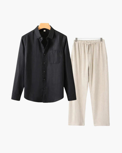 LinoFino Veste en Lin  (Manches Longues)