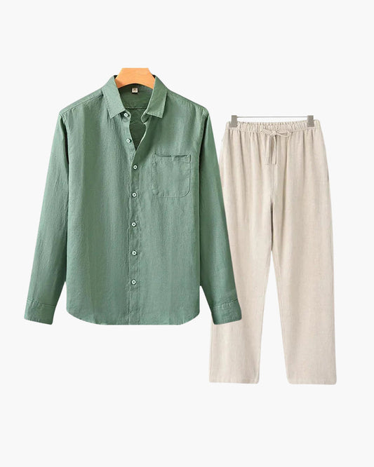 LinoFino Veste en Lin  (Manches Longues)