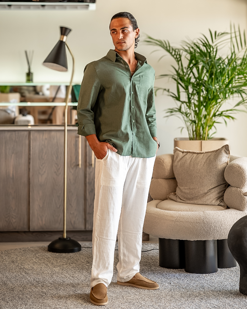 LinoFino Veste en Lin  (Manches Longues)