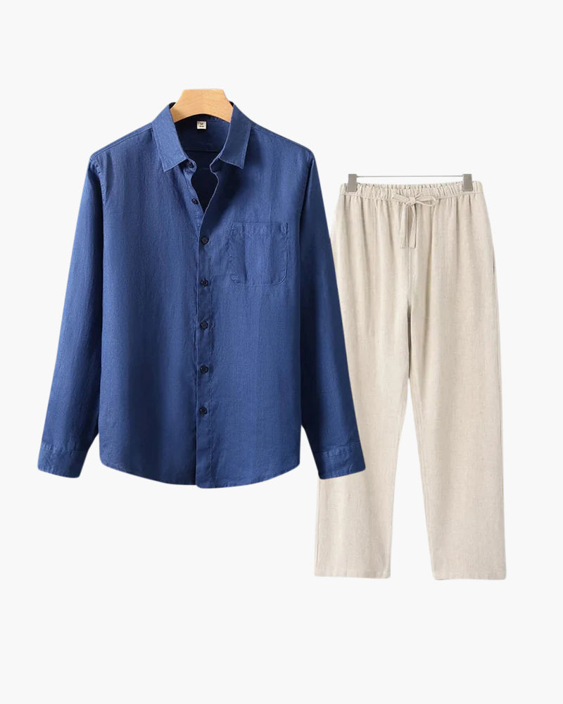 LinoFino Veste en Lin  (Manches Longues)