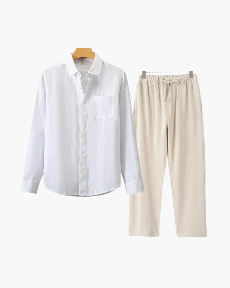 LinoFino Veste en Lin  (Manches Longues)