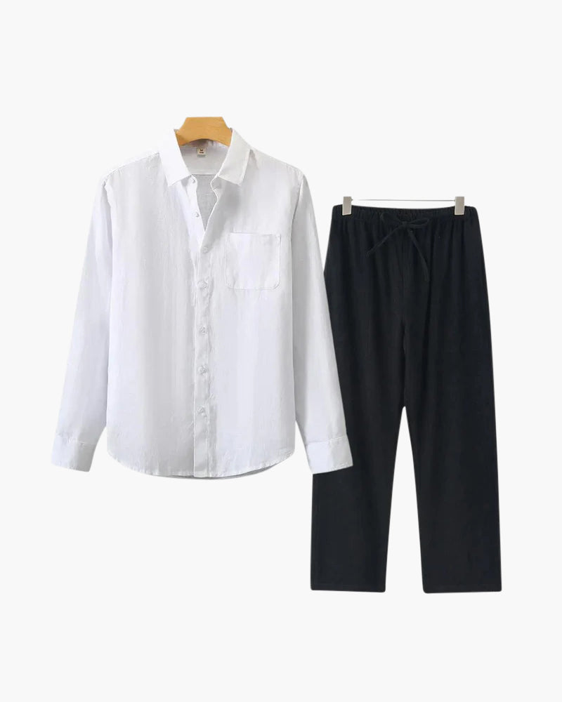 LinoFino Veste en Lin  (Manches Longues)