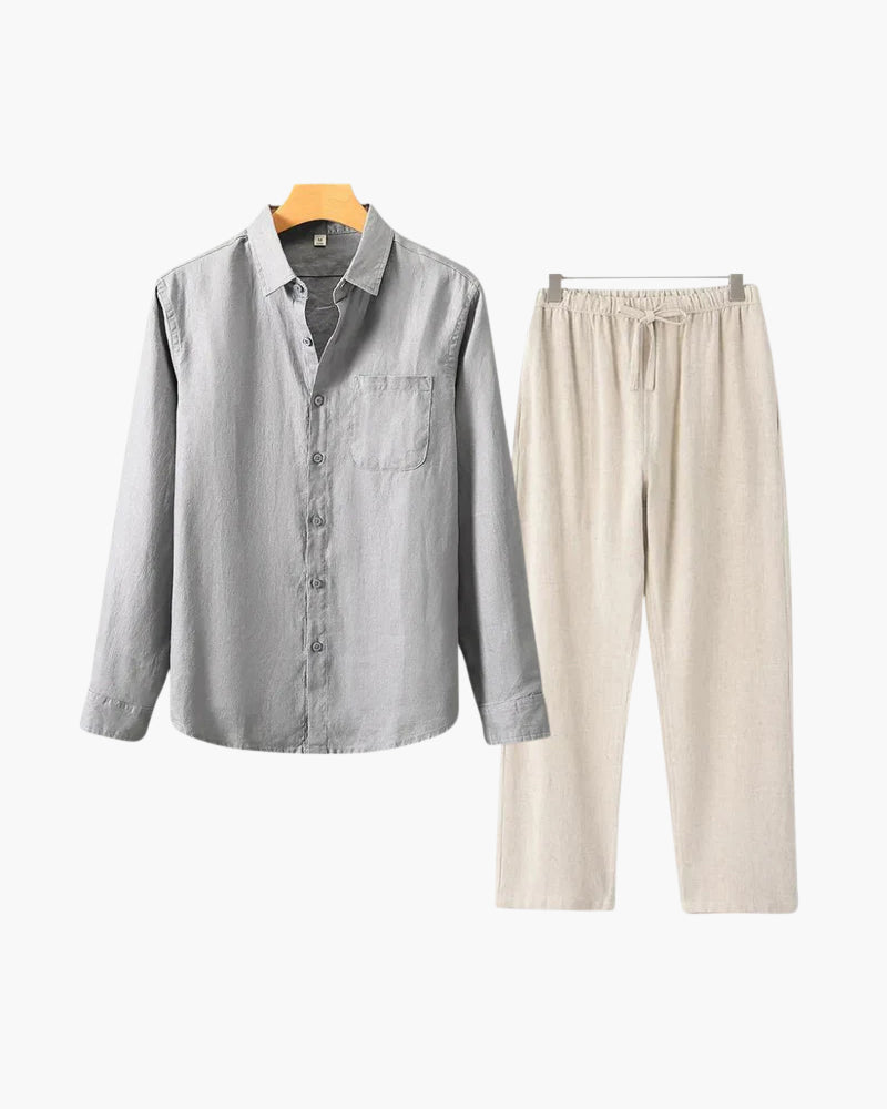 LinoFino Veste en Lin  (Manches Longues)