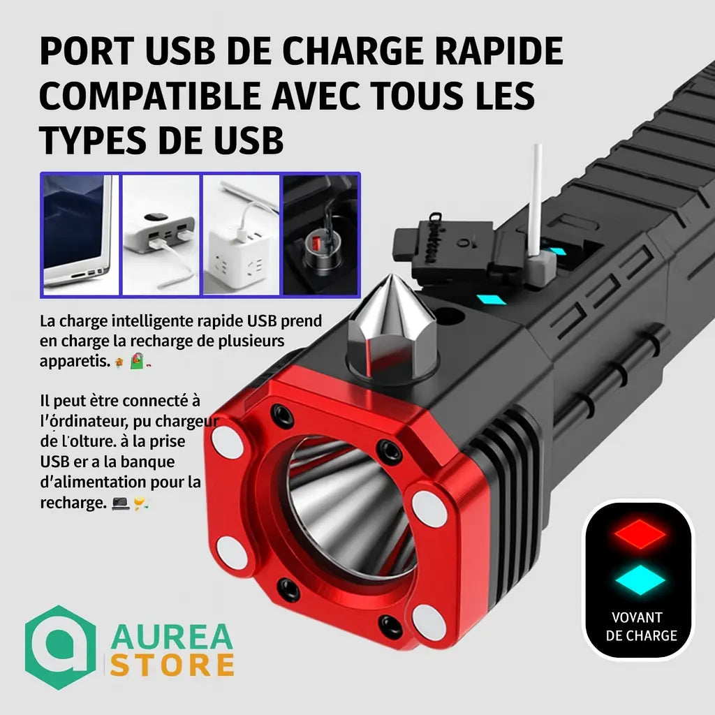 Lampe Torche Militaire 4 EN 1 | LightingPro [🔥 ACHETEZ 1 OBTENEZ 2 🔥]