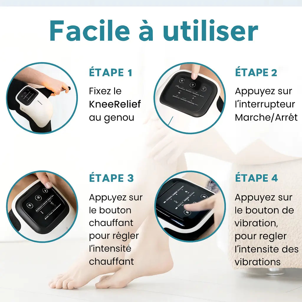 KneeRelief Appareil de Massage pour Genoux 3-en-1