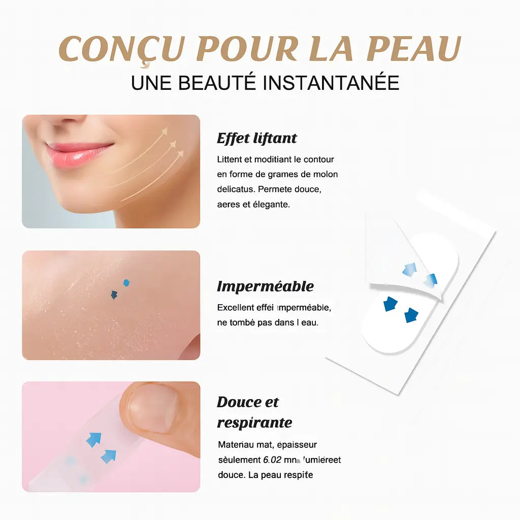 FaceLift™ – Bandes de Lifting Instantané pour le Visage