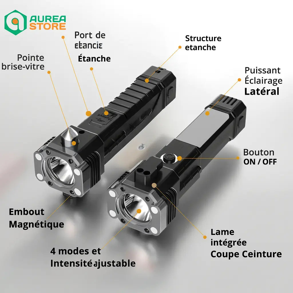 Lampe Torche Militaire 4 EN 1 | LightingPro [🔥 ACHETEZ 1 OBTENEZ 2 🔥]