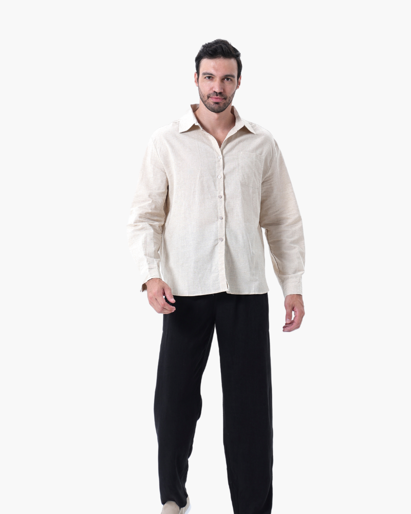 LinoFino Veste en Lin  (Manches Longues)