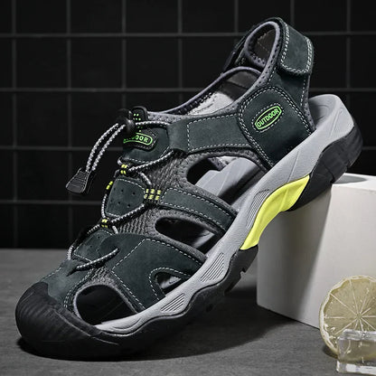 Sandale pour hommes en cuir véritable Gladiateur