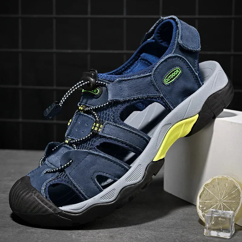 Sandale pour hommes en cuir véritable Gladiateur