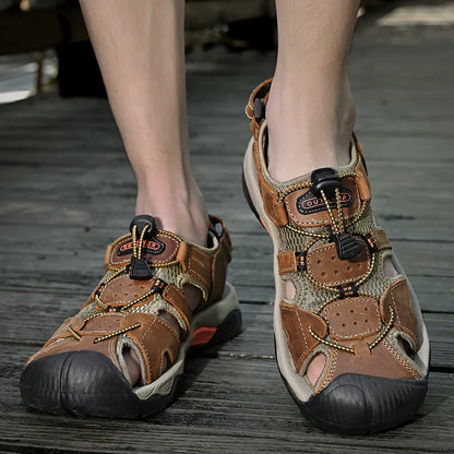 Sandale pour hommes en cuir véritable Gladiateur