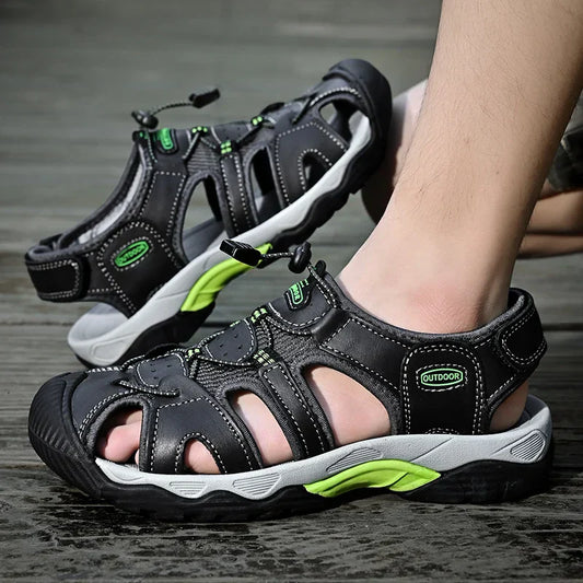 Sandale pour hommes en cuir véritable Gladiateur