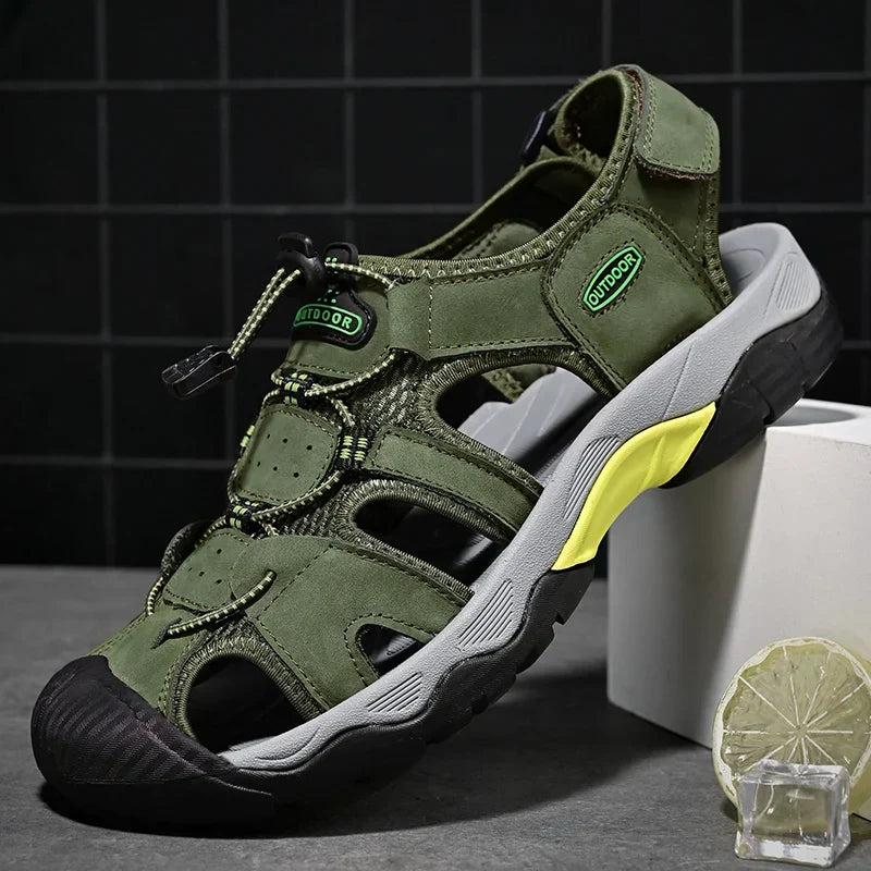 Sandale pour hommes en cuir véritable Gladiateur