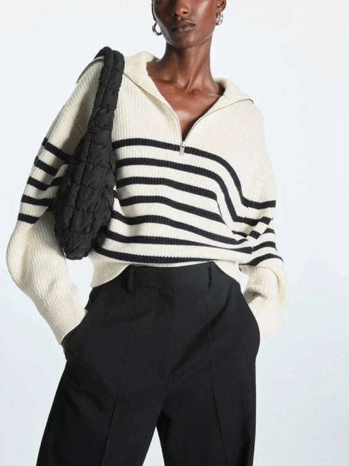 Pull en Tricot pour Femmes avec Fermeture Éclair