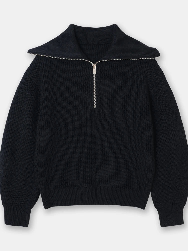 Pull en Tricot pour Femmes avec Fermeture Éclair